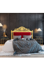 Baroquebed headboard in burgundy velvet and gold wood