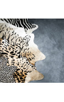 Tikras karvės odos kilimas su jaguaro raštu