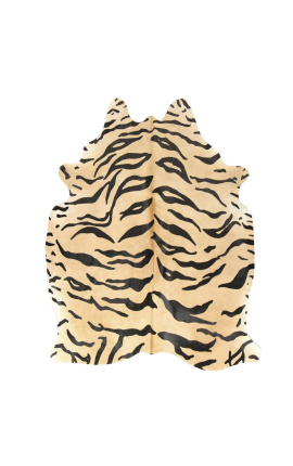 Teppich aus echtem Rindsleder mit Tigerprint