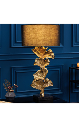 Contemporary lamp &quot;Ginkgo Leaves&quot; golden aluminum
