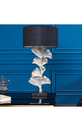 Contemporary lamp "Ginkgo Leaves" silver aluminum