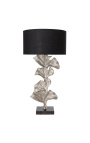 Contemporary lamp "Ginkgo Leaves" silver aluminum