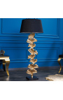 Contemporary floor lamp "Ginkgo leaves" golden aluminum