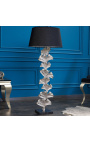 Contemporary floor lamp "Ginkgo leaves" silver aluminum