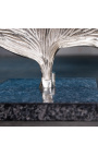 Šiuolaikinė grindų lempa "Ginkgo lapai" sidabrinis aliuminis