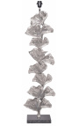 Contemporary floor lamp "Ginkgo leaves" silver aluminum