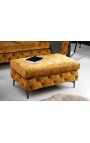 Panca "Rhea" design Art Déco Chesterfield in velluto senape