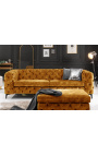 Bench "Rhea" Art Deco Chesterfield design i mustard velvet