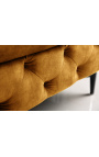 Bench "Rea" Design Art Deco Chesterfield în mustard velvet