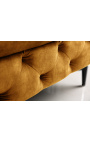 Benki "Rea" Art Deco Chesterfield suunnittelu mustard velvetissä