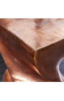 Mesa lateral em aço dourado com efeito torcido