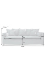 3-Sitzer-Sofa CELESTE aus grauem Leinen