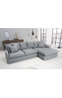 Ecksofa 255 cm CELESTE graues Leinen