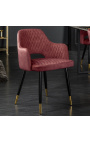 Ensemble de 2 chaises de repas "Madrid" design en velours rouge