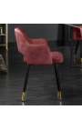 Ensemble de 2 chaises de repas "Madrid" design en velours rouge