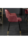 Set di 2 sedie da pranzo design "Madrid" in velluto rosso