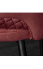 Set di 2 sedie da pranzo design "Madrid" in velluto rosso