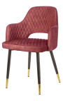 Set van 2 eetstoelen "Madrid" ontwerp in rode velvet