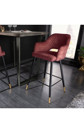 2 krzesła barowe &quot;Madryt&quot; projektowanie w czerwonym velvetie