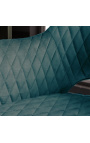 2 bar stoelen "Madrid" ontwerp in benzine blauw velvet