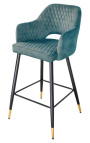 Комплект из 2 барных стульев "Madrid" дизайна в голубом бархатном масле