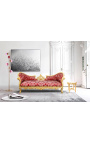 Baroque Napoleon III stil sofa rød "Gobelins" stoff og gull blad tre
