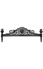 Lit Baroque tissu simili cuir blanc avec strass et bois noir