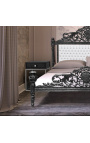 Boho sengside bord - svart oak og sølv rustfritt stål