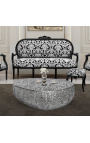 Stor oval "Cory" sofabord i stål og sølvfarvet metal 120 cm