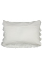 Coussin rectangulaire blanc à franges 40 x 60