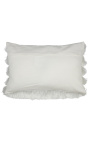 White rectangular cushion with fringes 40 x 60
