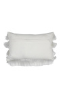 Белая прямоугольная подушка с бахром 30 х 50