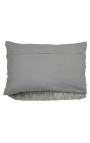 Silver rectangular cushion with fringes 40 x 60