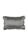 Coussin rectangulaire argenté à franges 30 x 50