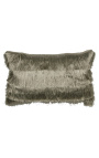 Golden rectangular cushion with fringes 30 x 50