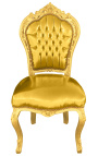 Sedia in stile barocco rococò ecopelle oro e legno oro