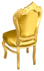 Silla de estilo rococo barroco piel de oro y madera de oro