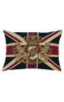 Almofada retangular com decoração da bandeira inglesa e coroa 45 x 30