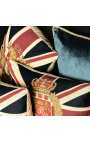 Coixí rectangular amb decoració de bandera anglesa i corona 45 x 30