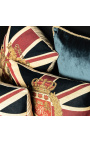 Rectangular cushion decoration English flag "Her Majesty" with crown 45 x 30