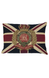 Almofada retangular com decoração da bandeira inglesa Her Majesty com coroa 45 x 30