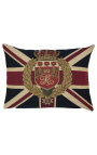 Obdĺžniková dekorácia na vankúš anglická vlajka a erb s korunkou 45 x 30