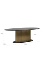 HERMIA ronde salontafel met zwart marmeren blad, goudkleurig messing
