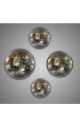 Set of 4 round convex mirrors called "witch mirror