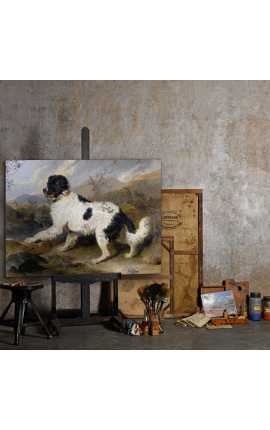Pintura &quot;Perro de Terranova llamado León&quot; - Edwin Landseer