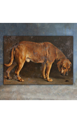 Gemälde "Ein Broholmer Hund beobachtet einen Käfer" - Otto Bach