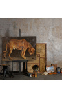 Målning "En Broholmer hund tittar på en skalbagge" - Otto Bache