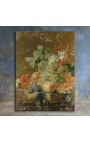Gemälde "Früchte und Blumen in der Nähe einer Vase mit Lieben verziert" - Jan Van Huysum
