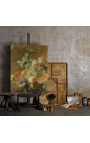 Картина "Фрукты и цветы возле вазы, украшенной любовью" - Ян Ван Гюйсум