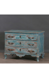 Comò 3 cassetti con piano scorrevole Sir Thomas blu laguna